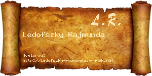 Ledofszky Rajmunda névjegykártya